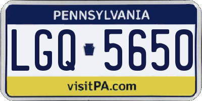 PA license plate LGQ5650