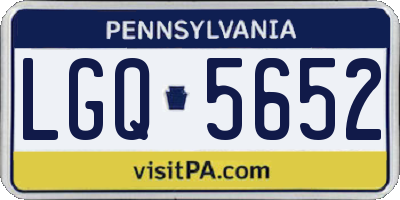 PA license plate LGQ5652