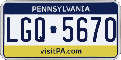 PA license plate LGQ5670