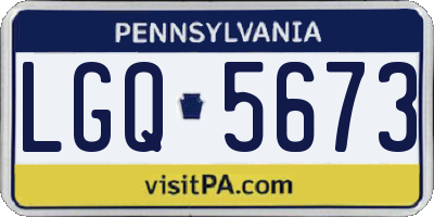 PA license plate LGQ5673