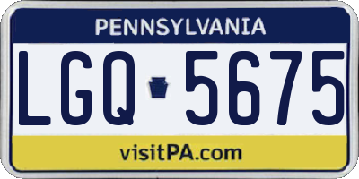 PA license plate LGQ5675