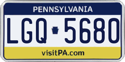 PA license plate LGQ5680