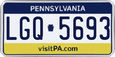 PA license plate LGQ5693