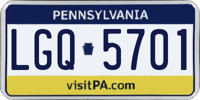 PA license plate LGQ5701
