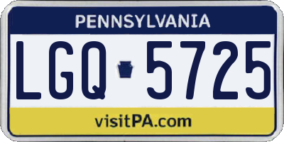 PA license plate LGQ5725