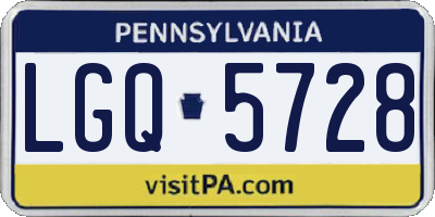 PA license plate LGQ5728