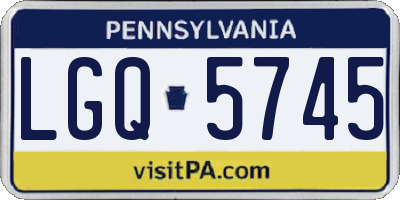 PA license plate LGQ5745