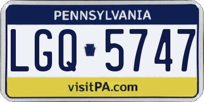 PA license plate LGQ5747