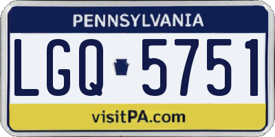 PA license plate LGQ5751
