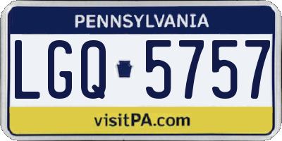 PA license plate LGQ5757
