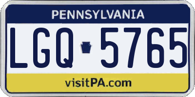 PA license plate LGQ5765