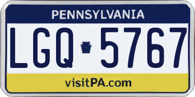 PA license plate LGQ5767