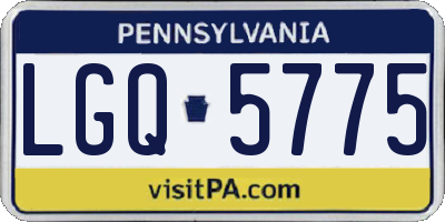 PA license plate LGQ5775