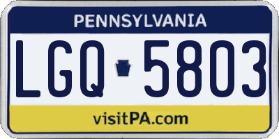 PA license plate LGQ5803