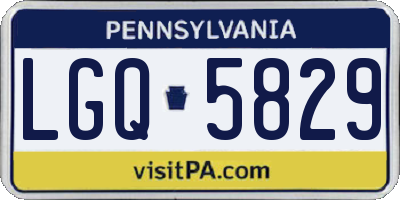 PA license plate LGQ5829
