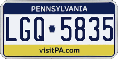 PA license plate LGQ5835
