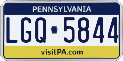 PA license plate LGQ5844