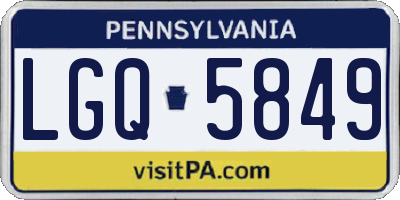 PA license plate LGQ5849