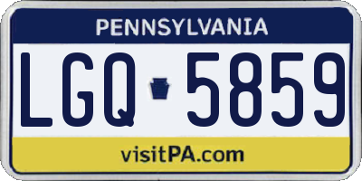PA license plate LGQ5859