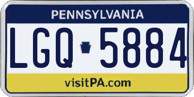 PA license plate LGQ5884