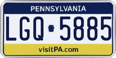 PA license plate LGQ5885