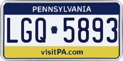 PA license plate LGQ5893