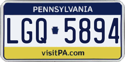 PA license plate LGQ5894