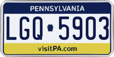 PA license plate LGQ5903