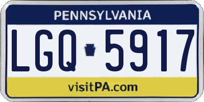 PA license plate LGQ5917