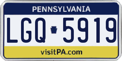 PA license plate LGQ5919
