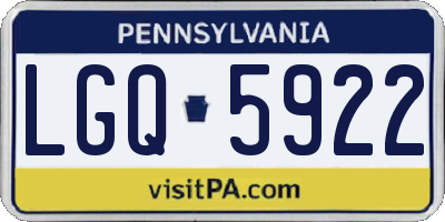 PA license plate LGQ5922