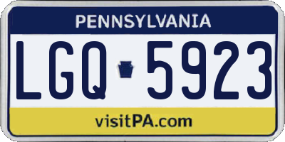 PA license plate LGQ5923
