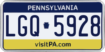 PA license plate LGQ5928