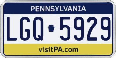 PA license plate LGQ5929