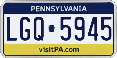 PA license plate LGQ5945