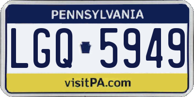 PA license plate LGQ5949
