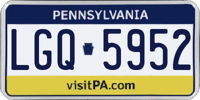 PA license plate LGQ5952