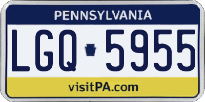 PA license plate LGQ5955