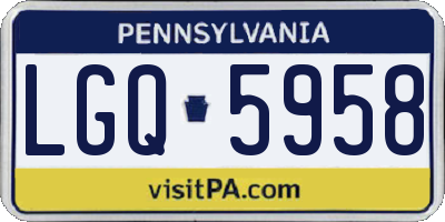 PA license plate LGQ5958