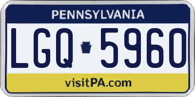PA license plate LGQ5960
