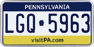 PA license plate LGQ5963