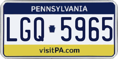 PA license plate LGQ5965