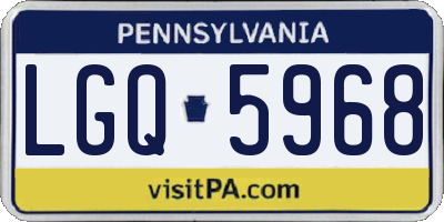 PA license plate LGQ5968