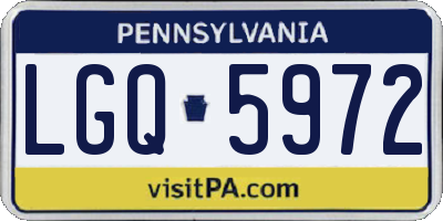 PA license plate LGQ5972