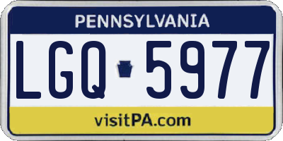PA license plate LGQ5977