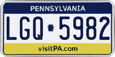 PA license plate LGQ5982