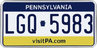 PA license plate LGQ5983
