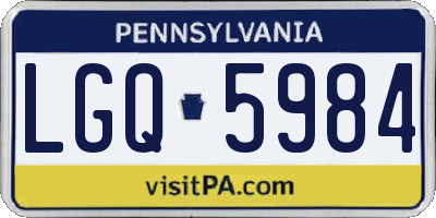PA license plate LGQ5984