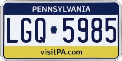 PA license plate LGQ5985