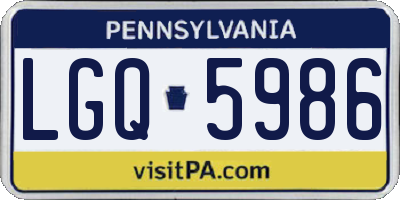 PA license plate LGQ5986